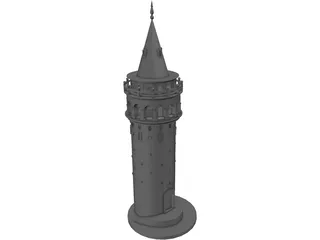 Galata Tower Turkey Istanbul 3D Model preview
