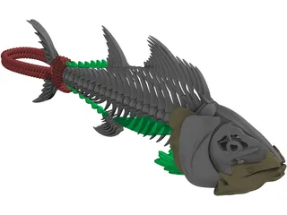 Tuna Fish Skeleton 3D Model preview