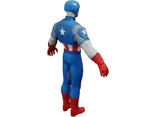 Captain America of the Avengers 3D Model preview