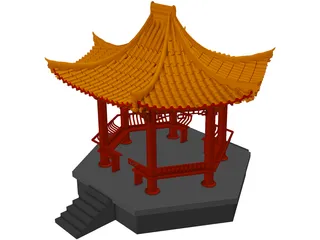 China Garden House 3D Model preview
