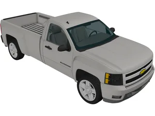 Chevrolet Silverado 2500HD Regular Cab LTZ (2009) 3D Model preview