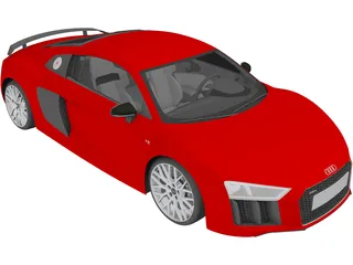 Audi R8 V10 Plus (2016) 3D Model preview
