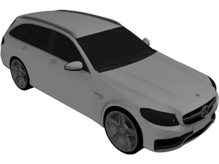 Mercedes-Benz C63 AMG Estate (2014) 3D Model preview
