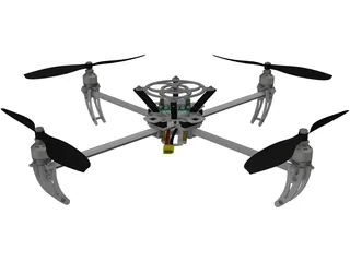 Talon Quad RC Heli Drone 3D Model preview