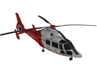 Eurocopter AS-365 Air Ambulance 3D Model preview