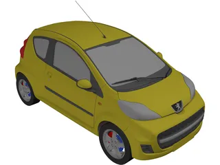 Peugeot 107 3D Model preview