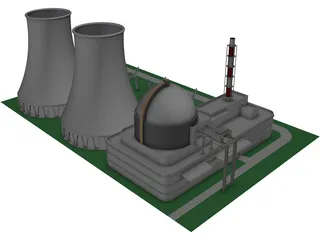 Black Rock River Nuclear Power Plant 3D Model preview