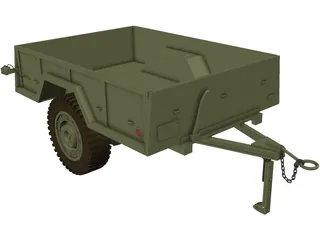 Military Trailer 3D Model preview