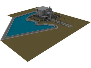 Villa with Lake View 3D Model preview