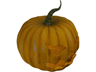 Pumpkin Head Halloween 3D Model preview