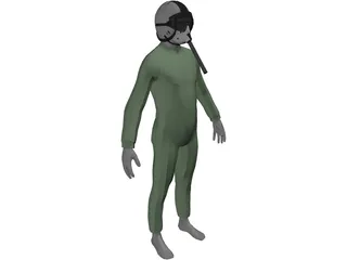 Turkish Fighter Plane Pilot 3D Model preview
