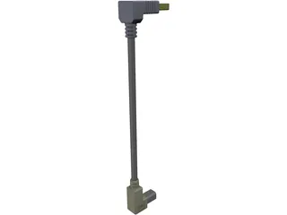 USB Right Angle Type B 3D Model preview