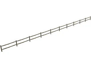 Split Rail Fence 3D Model preview