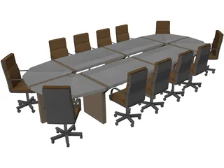 Conference Table 3D Model preview