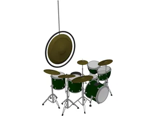 John Bonham Drum Set 3D Model preview