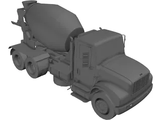Cement Mixer Truck 3D Model preview