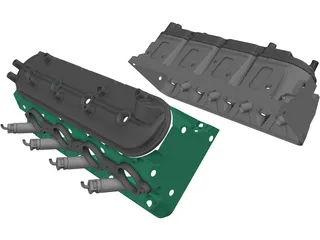 Chevrolet LS Engine Heads 3D Model preview