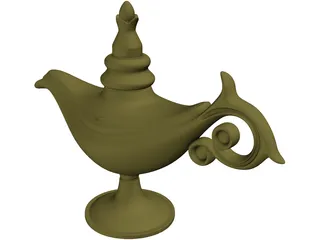 Magic Lamp Genie 3D Model preview