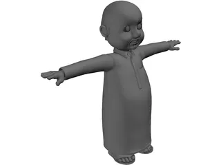 Arab Male Cartoon Character 3D Model preview