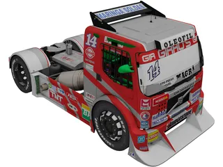 Volvo FH Clay Truck Racing 3D Model preview