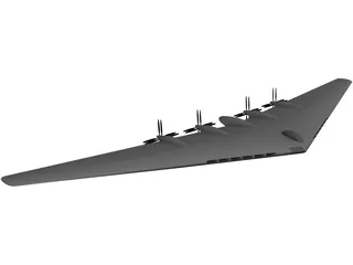 XB-113 Flying Wing 3D Model preview