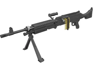 M240 Machinegun 3D Model preview