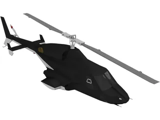 Airwolf Helicopter 3D Model preview