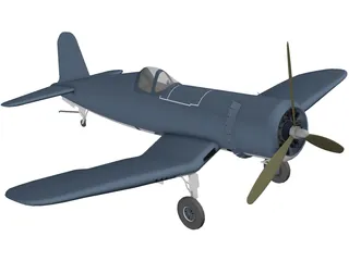 F4 Corsair Airplane 3D Model preview