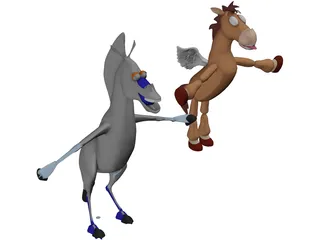 Animated Cartoon Horse 3D Model preview