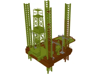 Oil Rig Offshore 3D Model preview