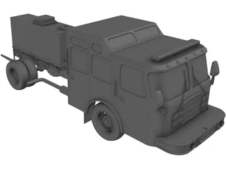 US Fire Truck Chassis 3D Model preview