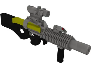 P-90 Machine Gun 3D Model preview