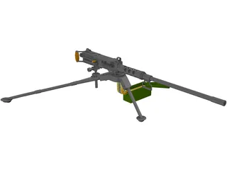 M2A2 HB .50 Cal Machine Gun 3D Model preview