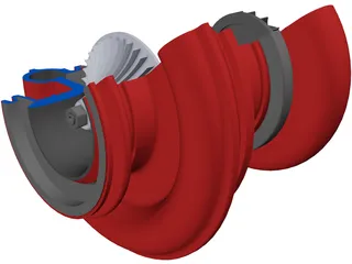 Turbocharger 3D Model preview