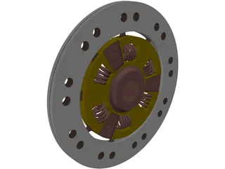 Mechanical Clutch Friction Plate 3D Model preview