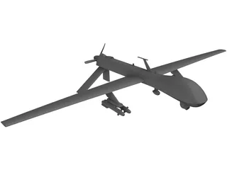 General Atomics MQ-1 Predator UAV Drone 3D Model preview