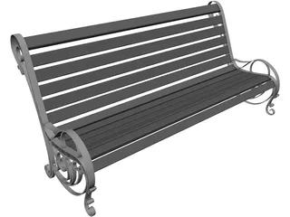 Public Chair 3D Model preview