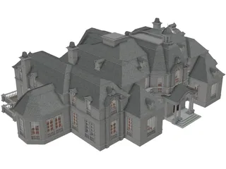 Neo-Classical Mansion 3D Model preview