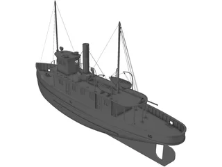 Ferry Ship (1900) 3D Model preview
