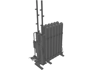 Hydraulic Accumulators Block 3D Model preview