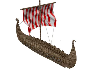 Viking Boat 3D Model preview