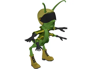 Grasshopper Cartoon 3D Model preview