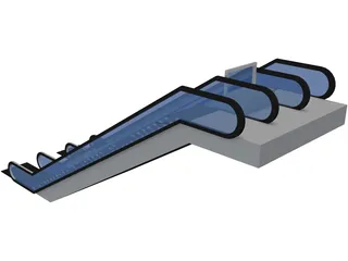 Double Escalator 3D Model preview