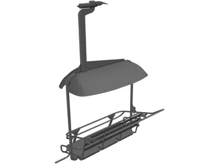 Triple Ski Lift Chair 3D Model preview