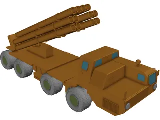 BM-30 Smerch (Tornado) 3D Model preview