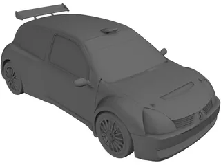 Renault Clio S1600 Rally Car 3D Model preview