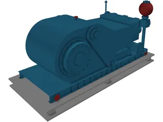 Oil Rig Mud Pump 3D Model preview