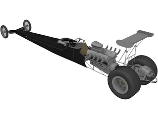 Dragster Rear Engine 3D Model preview
