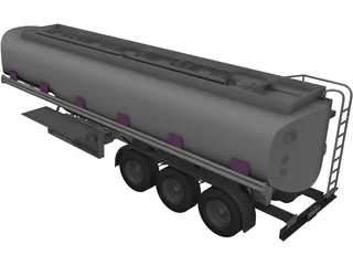 Trailer Tank 3D Model preview
