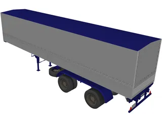 Renault Magnum Semi Trailer 3D Model preview